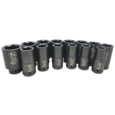 Atd Tools ATD 14-Piece 3/4-Inch Drive 6 Point SAE Deep Impact Socket Set 64114